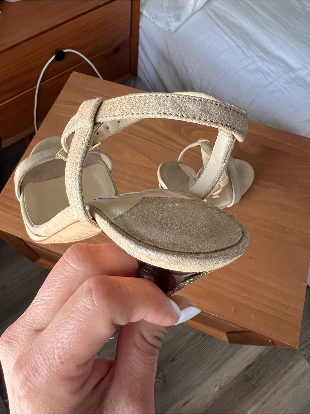 Jimmy Choo Champagne Gold Ankle-Strap High Heel Sandals - Picture 7 of 12